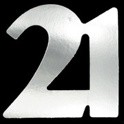 Cutout Large Foil 21 Silver Pk1 