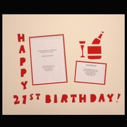 Signature Mat Happy Birthday 21 Hot Pink Pk1 