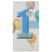 1st Birthday Party Tablecover - Blue Balloons Pk1 