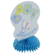 Baby Shower Honeycomb Centrepiece - Blue Stitching Pk4 