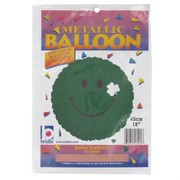 St Patrick's Day Foil Party Balloon - 18in Green Smiley Shamrock Pk1 