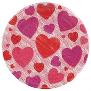 Hearts Party Plates - Large 23cm Hearts-A-Whirl Pk8 
