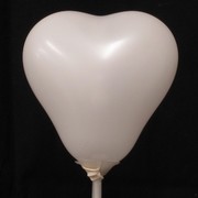 Balloons Latex Premier Heart Shape 12cm White Pk10 