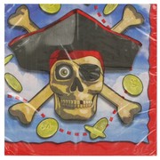 Pirate Party Napkins - Pirate Bounty Lunch Pk16 