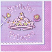 Princess Party Napkins - Birthday Princess Pk16 