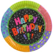 Happy Birthday Party Plates - Large 23cm Infinite Pk8 