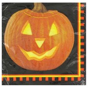 Napkins Lunch Halloween Pumpkin Glow Pk16 