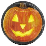 Halloween Party Plates - Small 17cm Pumpkin Glow Pk8 