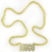 Disco Necklace PVC Gold Pk1 