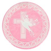 Plates 9in Dove Cross Pink Pk8 Me