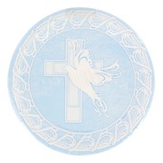 Blue Christening Plates - Large Dove Cross Pk 8