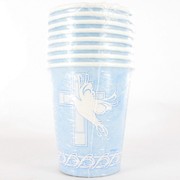 Blue Dove & Cross Cups Pk 8 