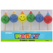 Candle Picks Happy Face Pk6 