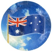 Plates 23cm Dinner Australian Flag Pk8 