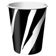 9oz (266ml) Cups Zebra Print Pk8