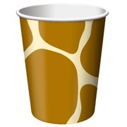 9oz (226ml) Cups Giraffe Print Pk8