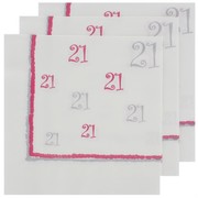 21st Party Napkins - Lunch 2Ply Caprice Magenta Silver Pk50 