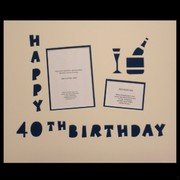 Signature Mat Happy Birthday 40 Blue Pk1 