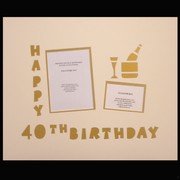 Signature Mat Happy Birthday 40 Gold Pk1 