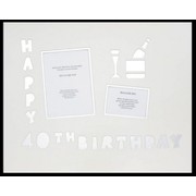 Signature Mat Happy Birthday 40 Silver Pk1 