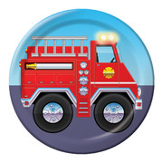 Fire Engine Party Plates - Small 17cm Firefighter Pk8