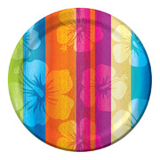 Small Luau Paper Plates - Hibiscus Aloha Summer 7in  Pk 8