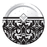 Small Damask Paper Plates - Ever After 7in Pk 8