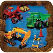 Under Construction Party Plates - Large 22cm Square Pk8 