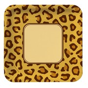 Leopard Print Square Party Plates - Large 23cm Pk8