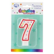 Candles Numeral Red and White #7 Pk1 