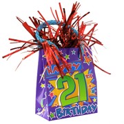 Balloon Weight Giftbag Happy 21 Pk1 