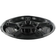 Platter Round Compartment Black Large 38cm Pk1 