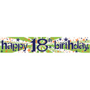 Happy 18th Birthday Boy Laminated Paper Banner Pk1