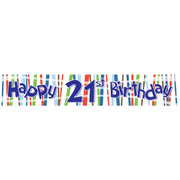 Happy 21st Birthday Boy Laminated Paper Banner Pk1 PrP