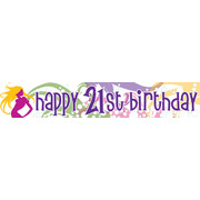 Happy 21st Birthday Girl Laminated Paper Banner Pk1