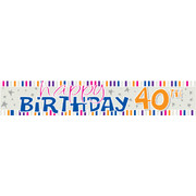 Happy 40th Birthday Laminated Paper Banner Pk1