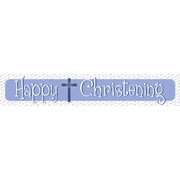 Happy Christening Blue Laminated Paper Banner Pk1