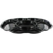 Platter Oval Compartment Black Medium 44x31cm Pk1 