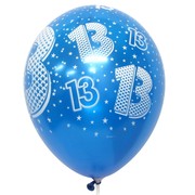 Balloons Latex All Over 13 Metallic Assorted Pk10 