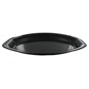 Platter Oval Square End Black Large 54x37cm Pk1 