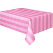 Striped Pink Tablecover (1.37 x 2.74m) Pk1 