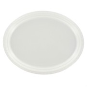 White Oval Plastic Plates - Large Economy Pk50 