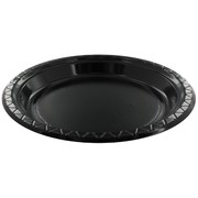 Black Plastic Plates - Large 23cm Pk25 