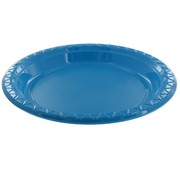 Electric Blue Plastic Plates - Large 23cm Pk25 