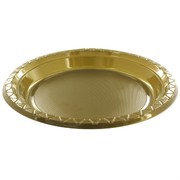 Gold Plastic Plates - Large 23cm Pk25 