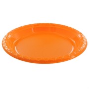 Orange Plastic Plates - Large 23cm Pk25 