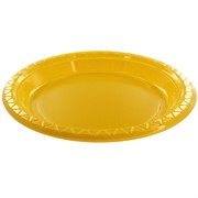 Yellow Plastic Plates - Large 23cm Pk25 