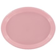 Pink Oval Plastic Plates - Large Pk25 