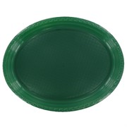 Hunter Green Oval Plastic Plates - Large Pk25 