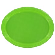 Lime Green Oval Plastic Plates - Large Pk25 